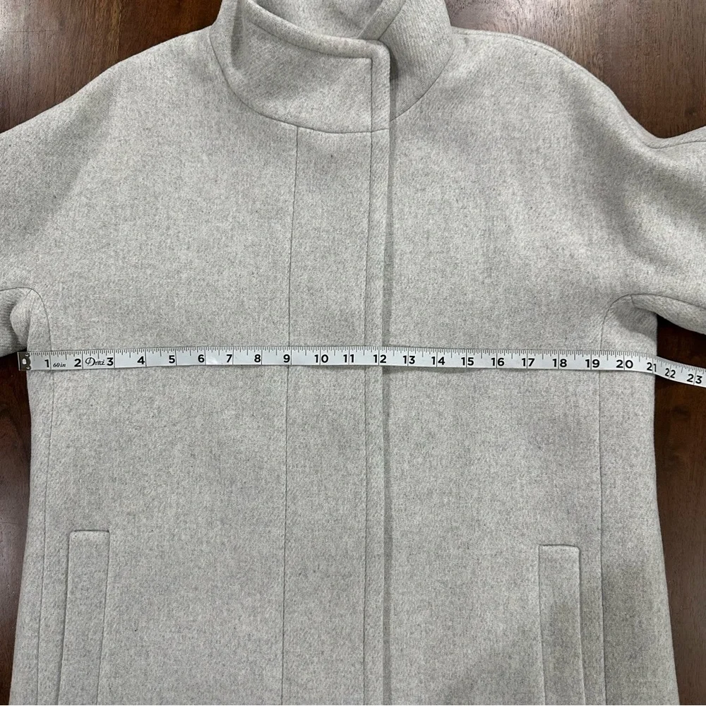 J Crew Mercantile City Pea Coat Wool Blend Full Zip Mid Length Preppy Cozy Sz 10